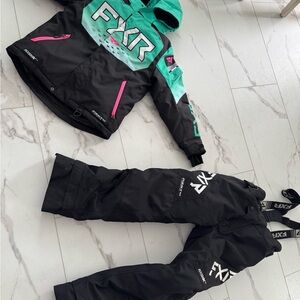 FXR Kids Matching Puffer Set - Black and Green